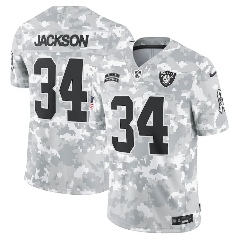Men Oakland Raiders #34 Jackson Nike Arctic Camo 2024 Salute to Service Limited NFL Jersey->indianapolis colts->NFL Jersey